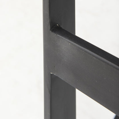 30" Black Wood And Metal Backless Bar Height Bar Chair HomeRoots