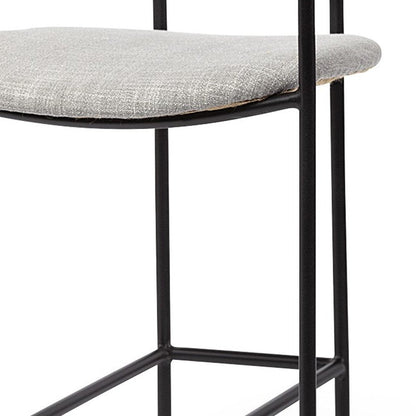 29" Gray And Black Fabric And Steel Bar Height Bar Chair HomeRoots