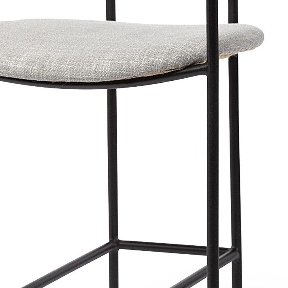 29" Gray and Black Fabric and Steel Bar Height Bar Chair HomeRoots