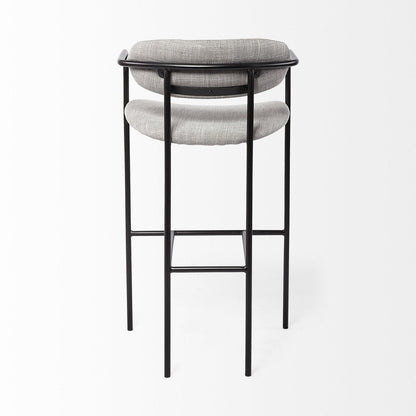 29" Gray and Black Fabric and Steel Bar Height Bar Chair HomeRoots