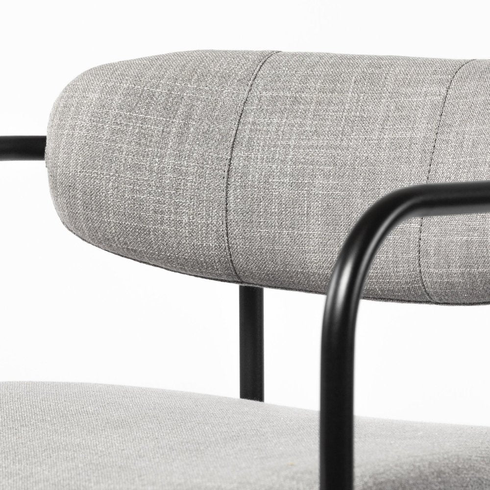 29" Gray and Black Fabric and Steel Bar Height Bar Chair HomeRoots