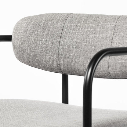 29" Gray and Black Fabric and Steel Bar Height Bar Chair HomeRoots