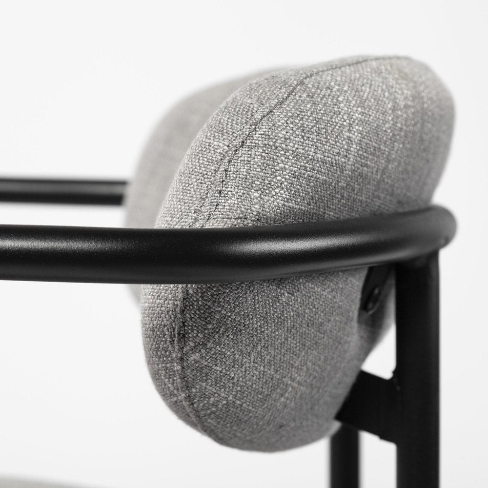 29" Gray and Black Fabric and Steel Bar Height Bar Chair HomeRoots