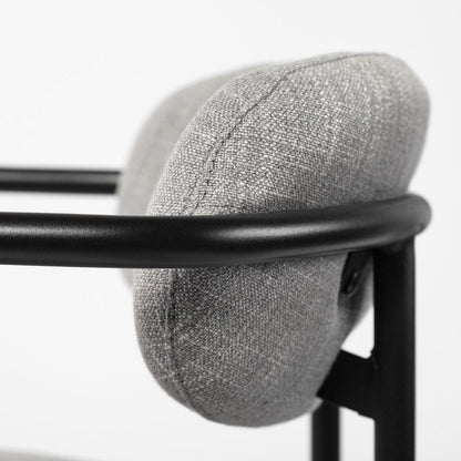 29" Gray and Black Fabric and Steel Bar Height Bar Chair HomeRoots
