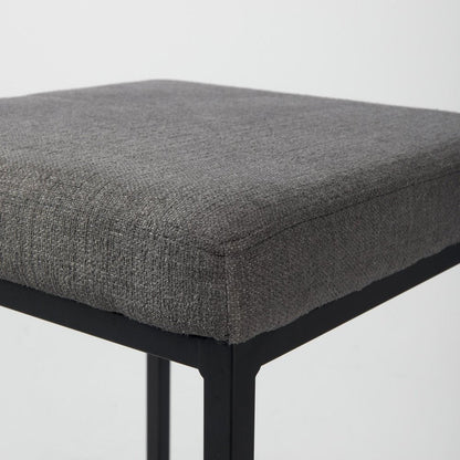26" Gray And Black Fabric And Metal Backless Counter Height Bar Chair HomeRoots
