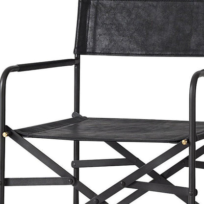 30" Black Leather And Metal Bar Height Bar Chair HomeRoots