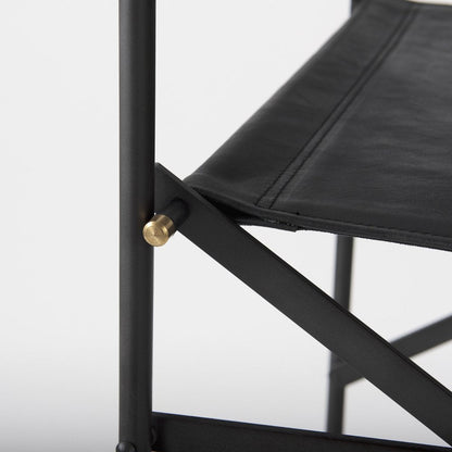 30" Black Leather And Metal Bar Height Bar Chair HomeRoots
