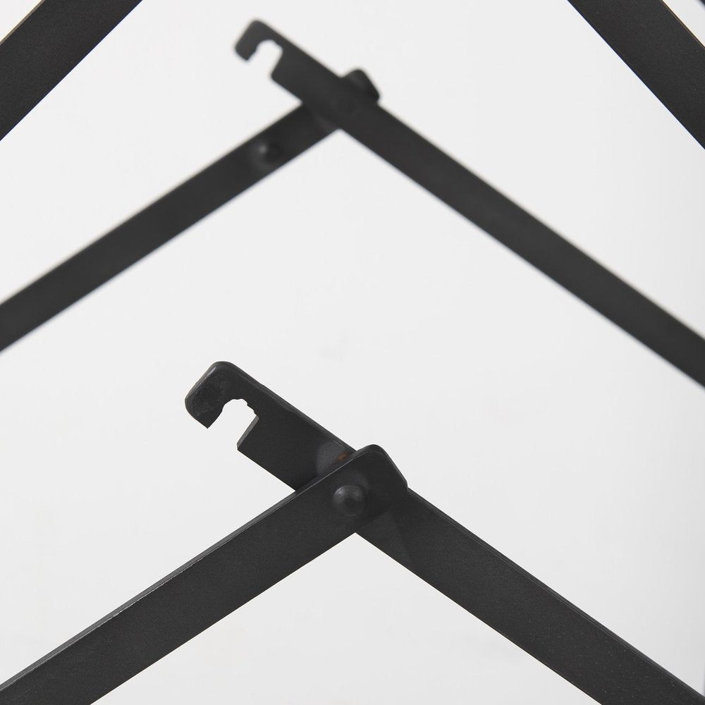 30" Brown And Black Leather And Metal Bar Chair — view 9