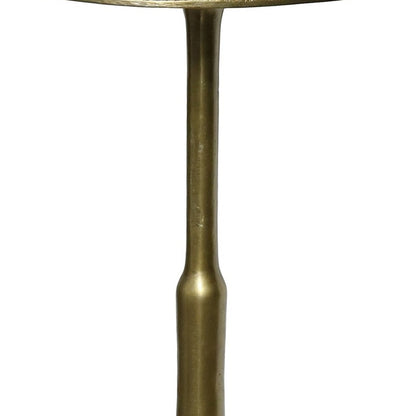 25" Brass Iron Round End Table