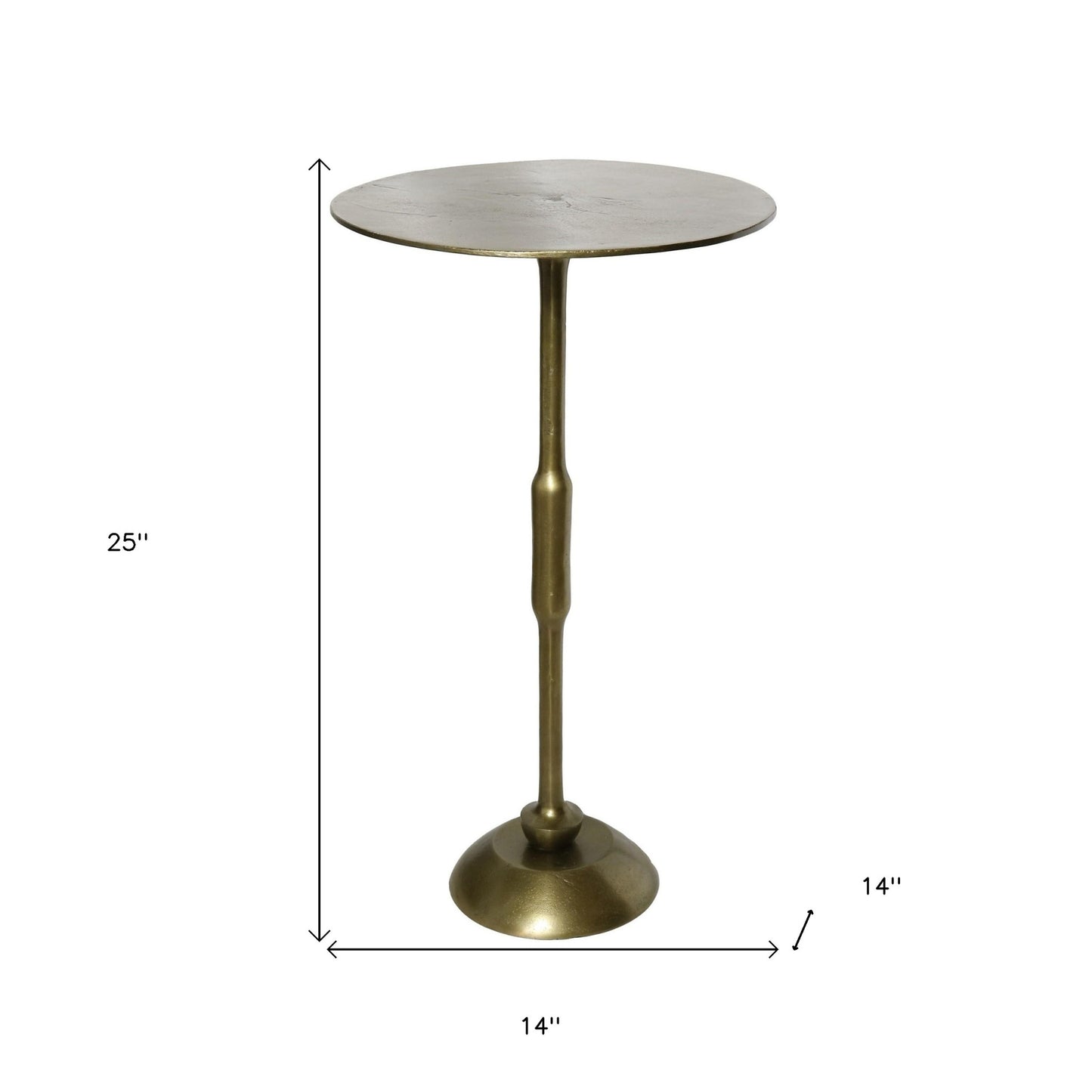 25" Brass Iron Round End Table