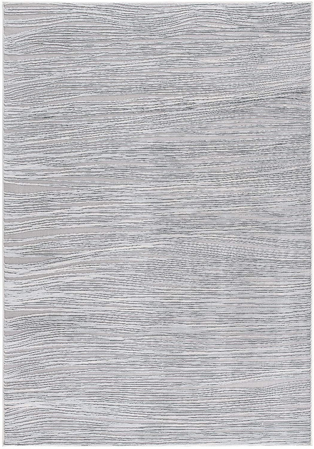 4’ X 6’ Blue Modern Abstract Stripe Area Rug