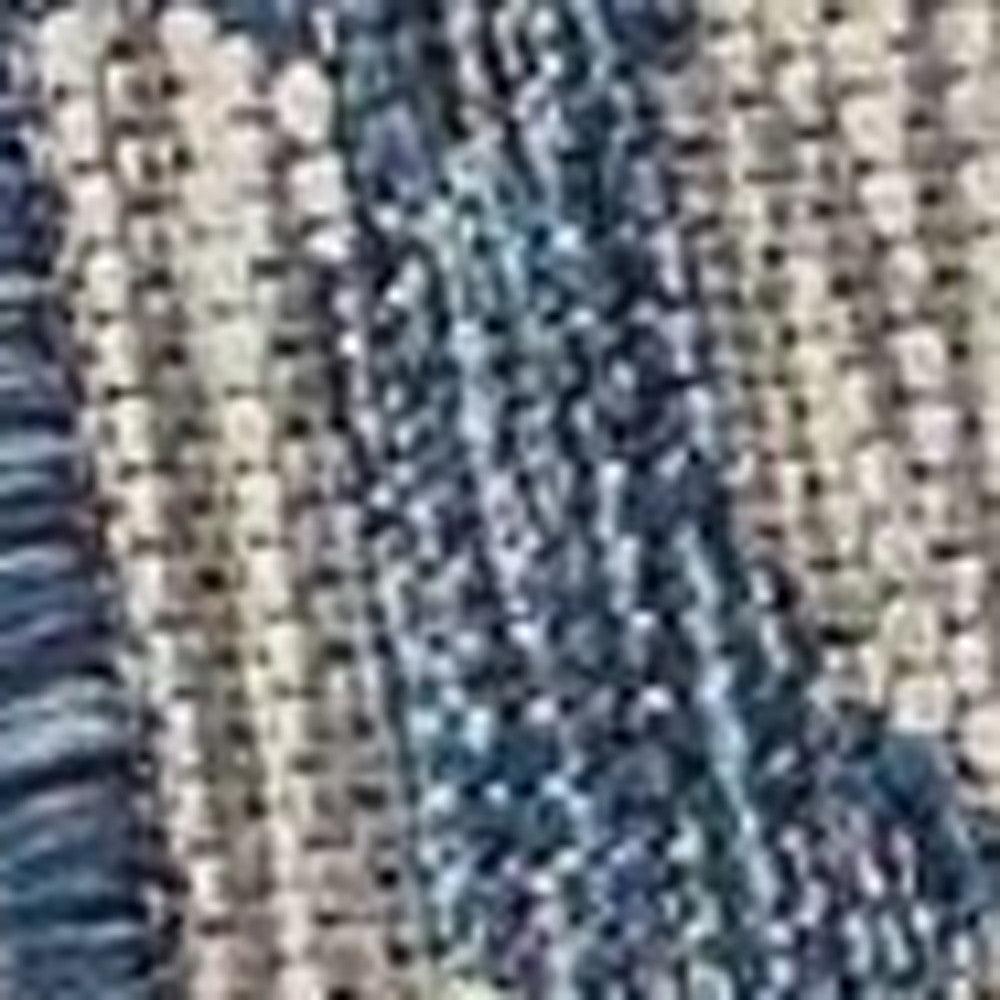 5' X 7' Blue And Gray Indoor Outdoor Area Rug - FurniFindUSA