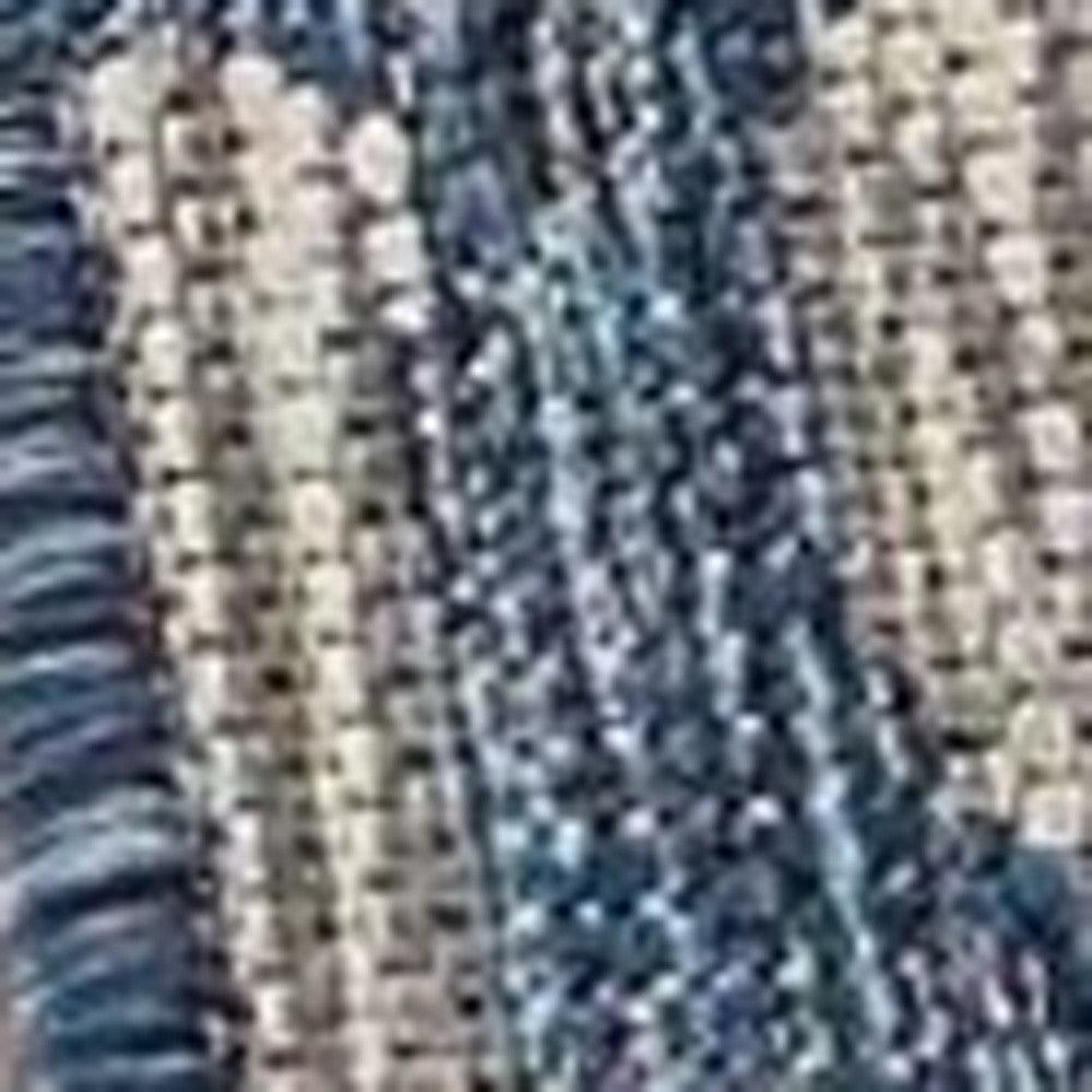 5' X 7' Blue And Gray Indoor Outdoor Area Rug - FurniFindUSA