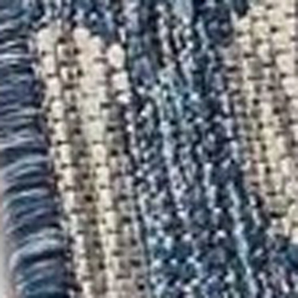 5' X 7' Blue And Gray Indoor Outdoor Area Rug