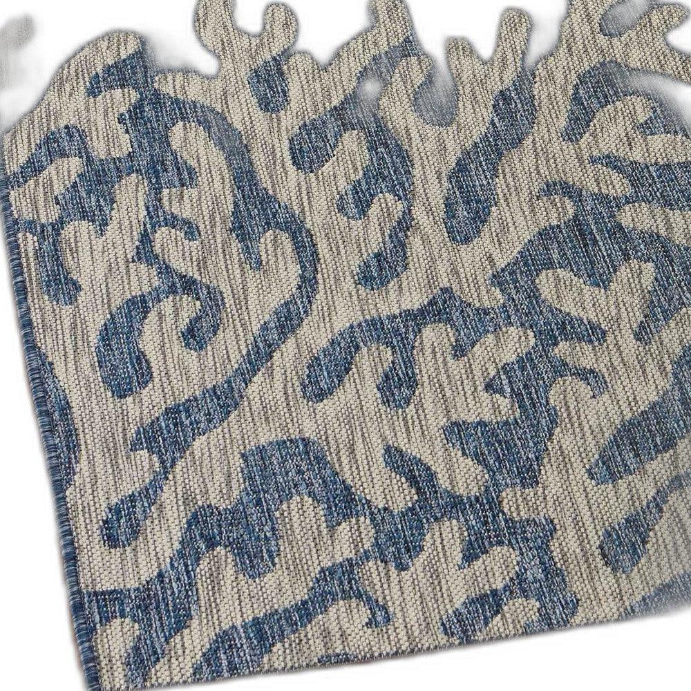 5' X 7' Blue And Gray Indoor Outdoor Area Rug - FurniFindUSA