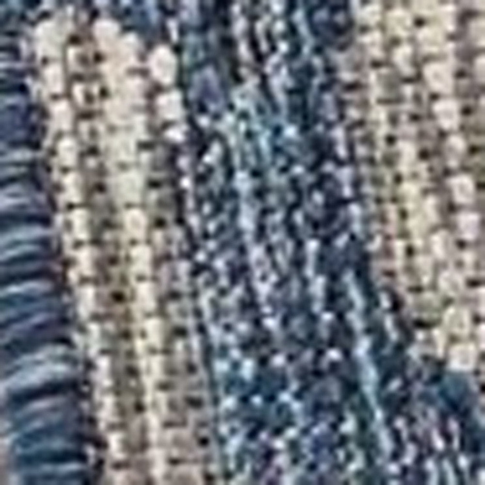 5' X 7' Blue And Gray Indoor Outdoor Area Rug