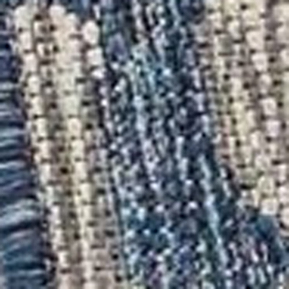 5' X 7' Blue And Gray Indoor Outdoor Area Rug