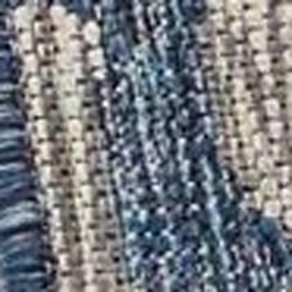 5' X 7' Blue And Gray Indoor Outdoor Area Rug - FurniFindUSA