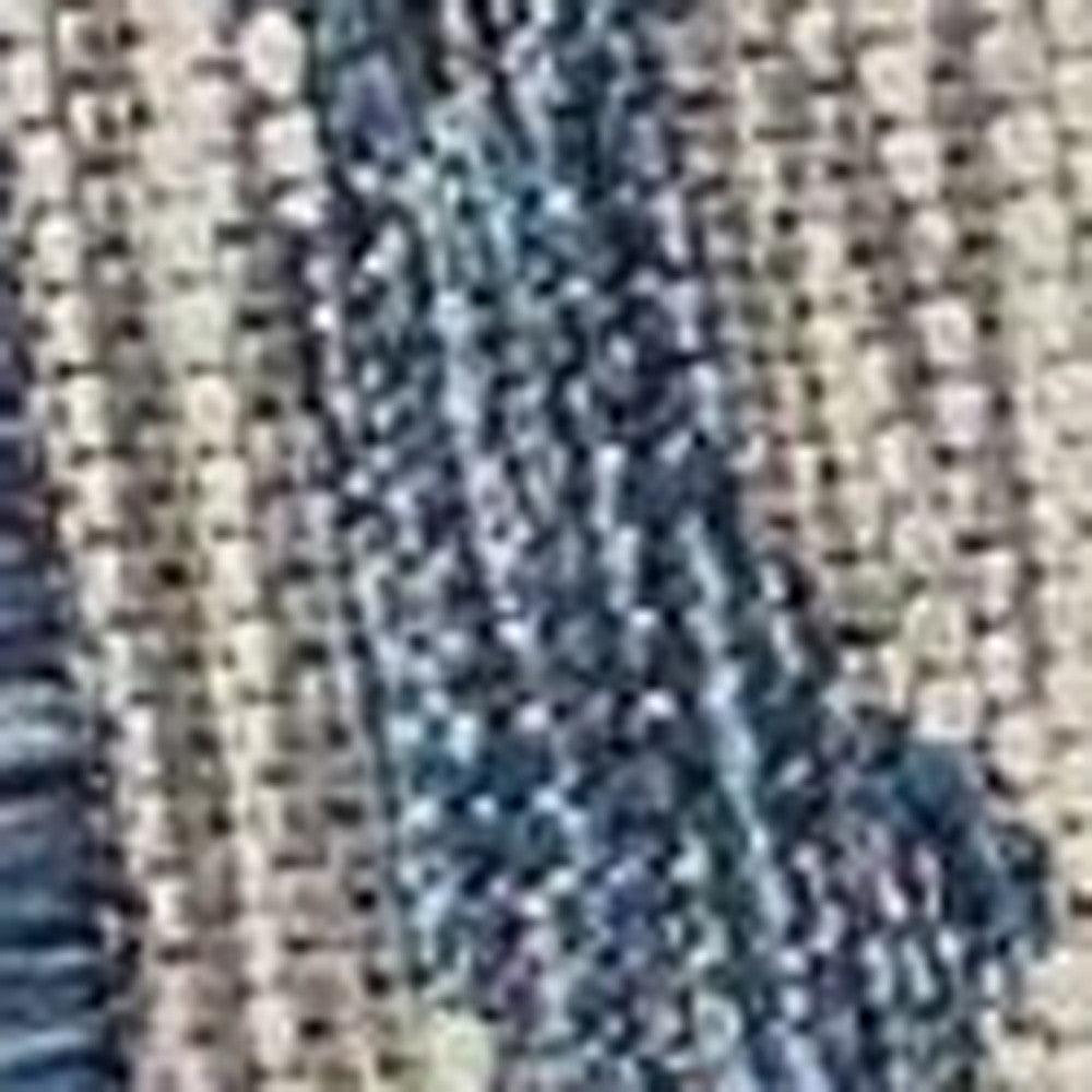 5' X 7' Blue And Gray Indoor Outdoor Area Rug - FurniFindUSA