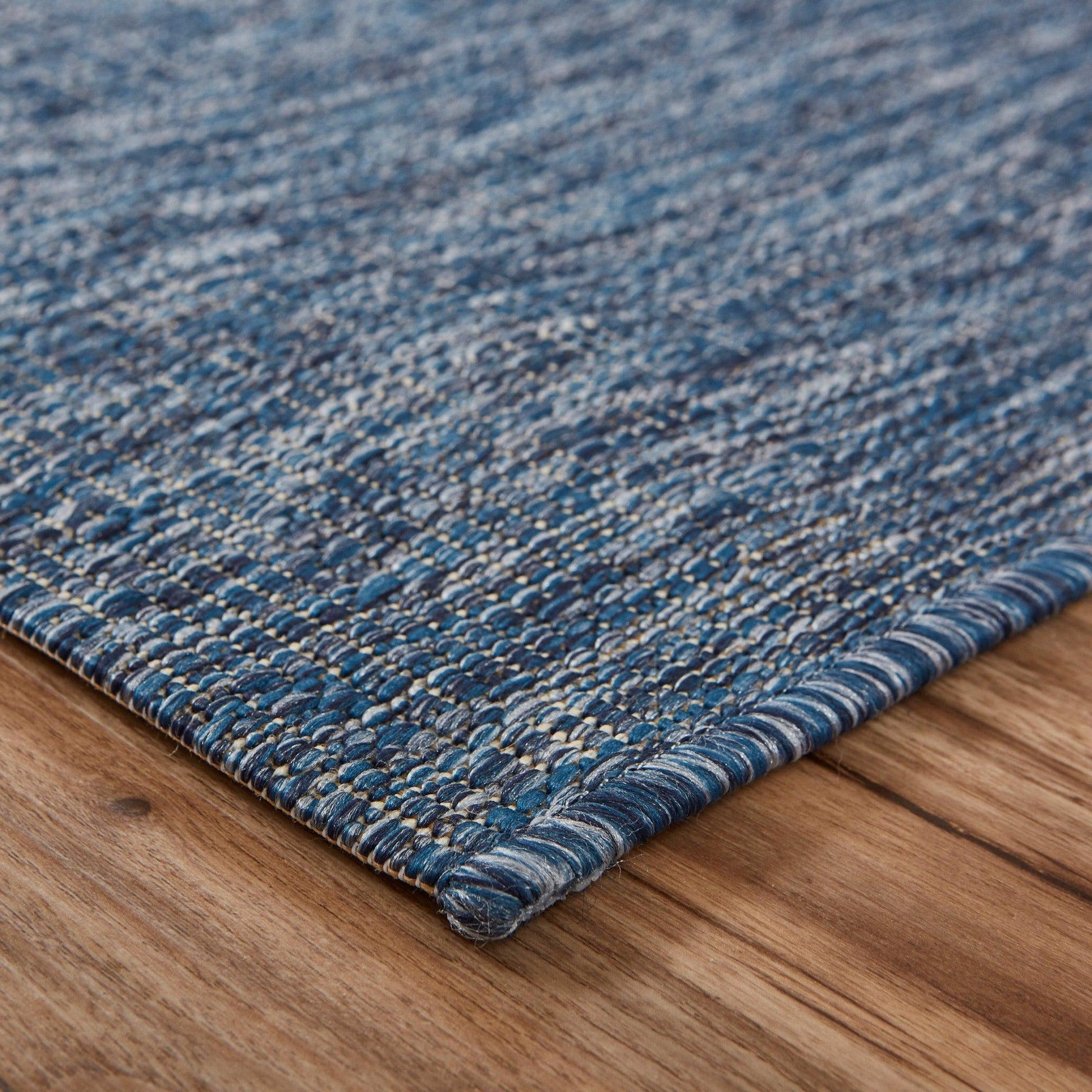 5' X 7' Blue And Gray Indoor Outdoor Area Rug - FurniFindUSA