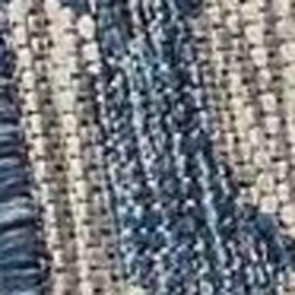 5' X 7' Blue And Gray Indoor Outdoor Area Rug