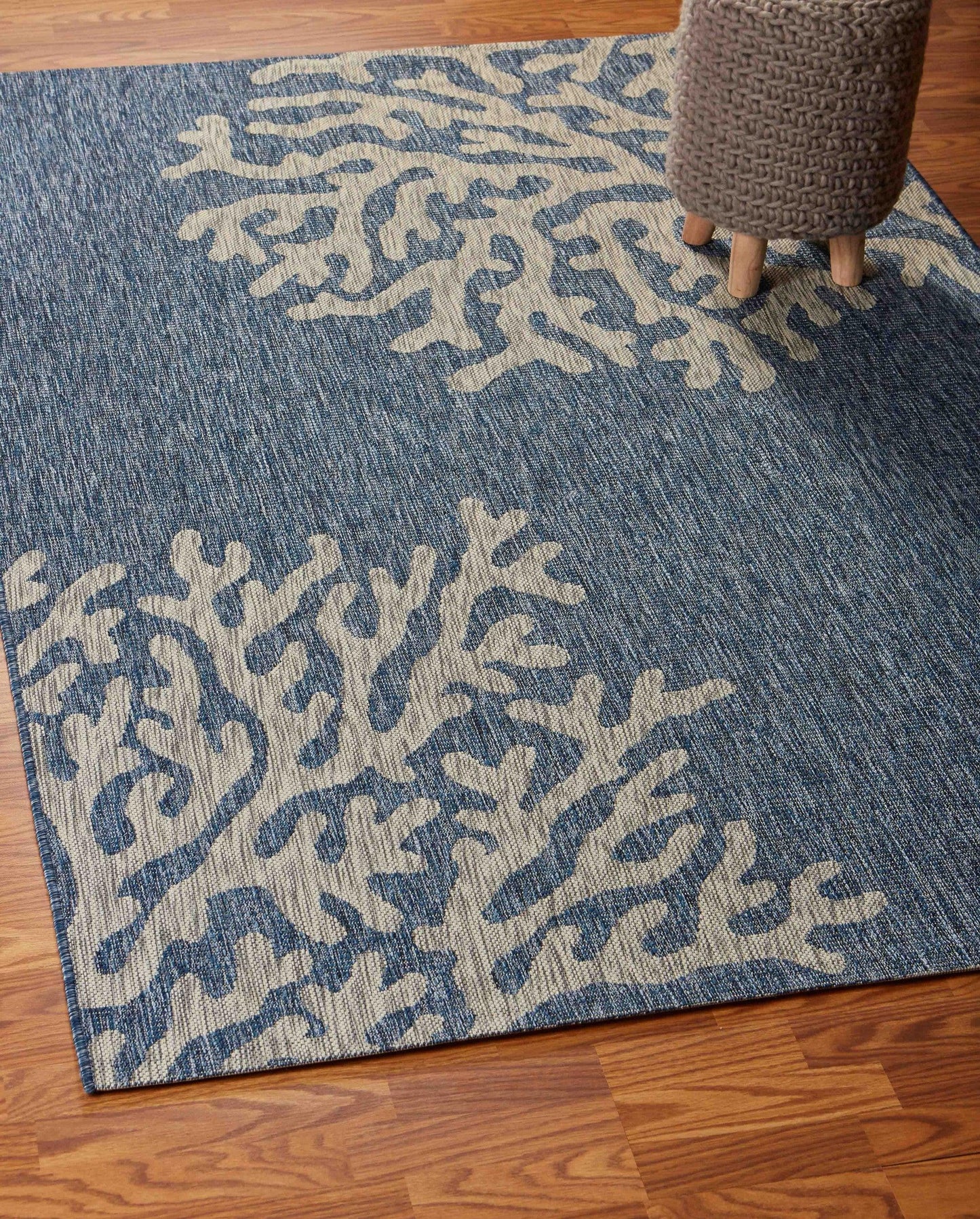 5' X 7' Blue And Gray Indoor Outdoor Area Rug - FurniFindUSA