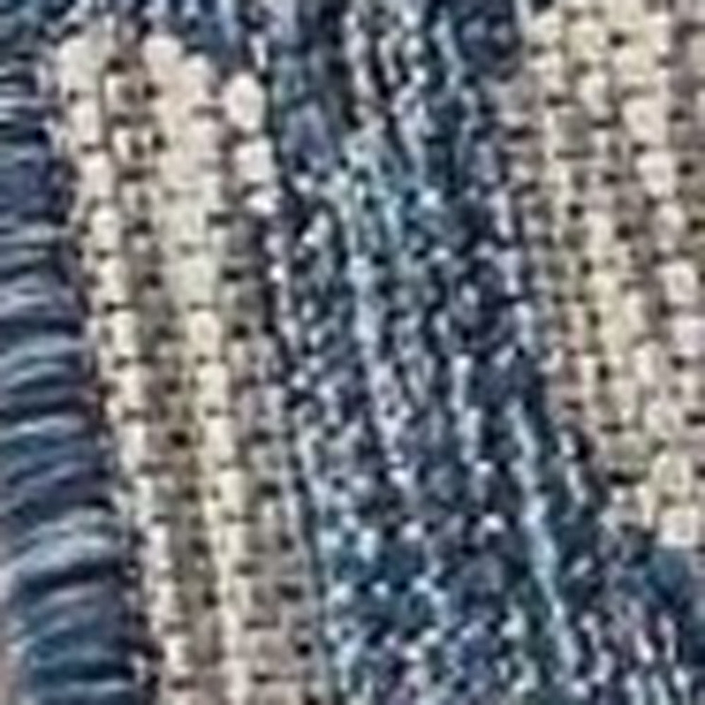 5' X 7' Blue And Gray Indoor Outdoor Area Rug