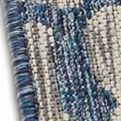 8' X 9' Blue And Gray Indoor Outdoor Area Rug - 0" (L) x 113" (W) x 93" (H)