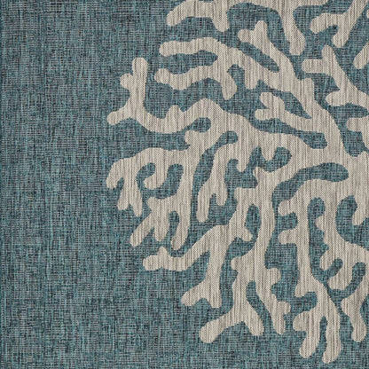 8' X 9' Blue Indoor Outdoor Area Rug