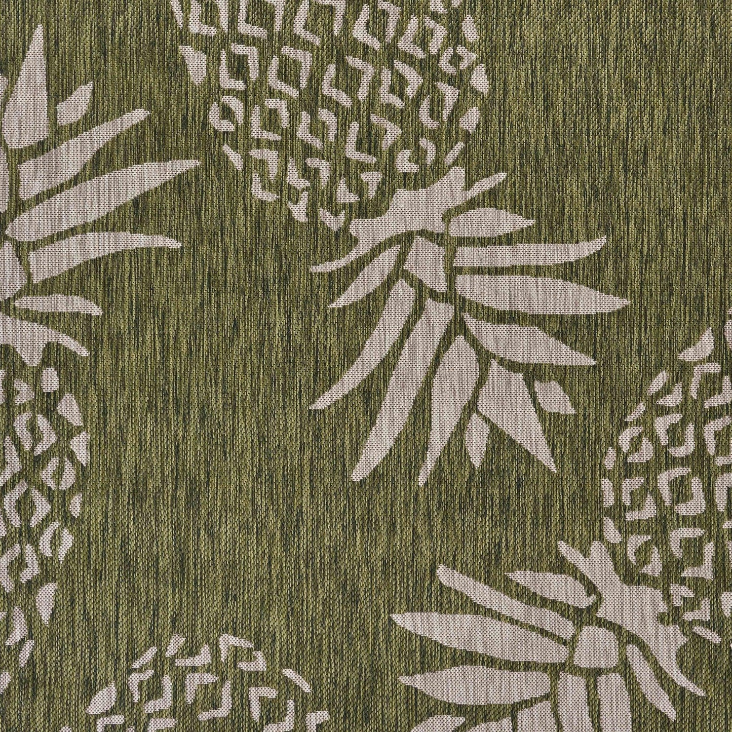 5' X 7' Green Floral Indoor Outdoor Area Rug - FurniFindUSA