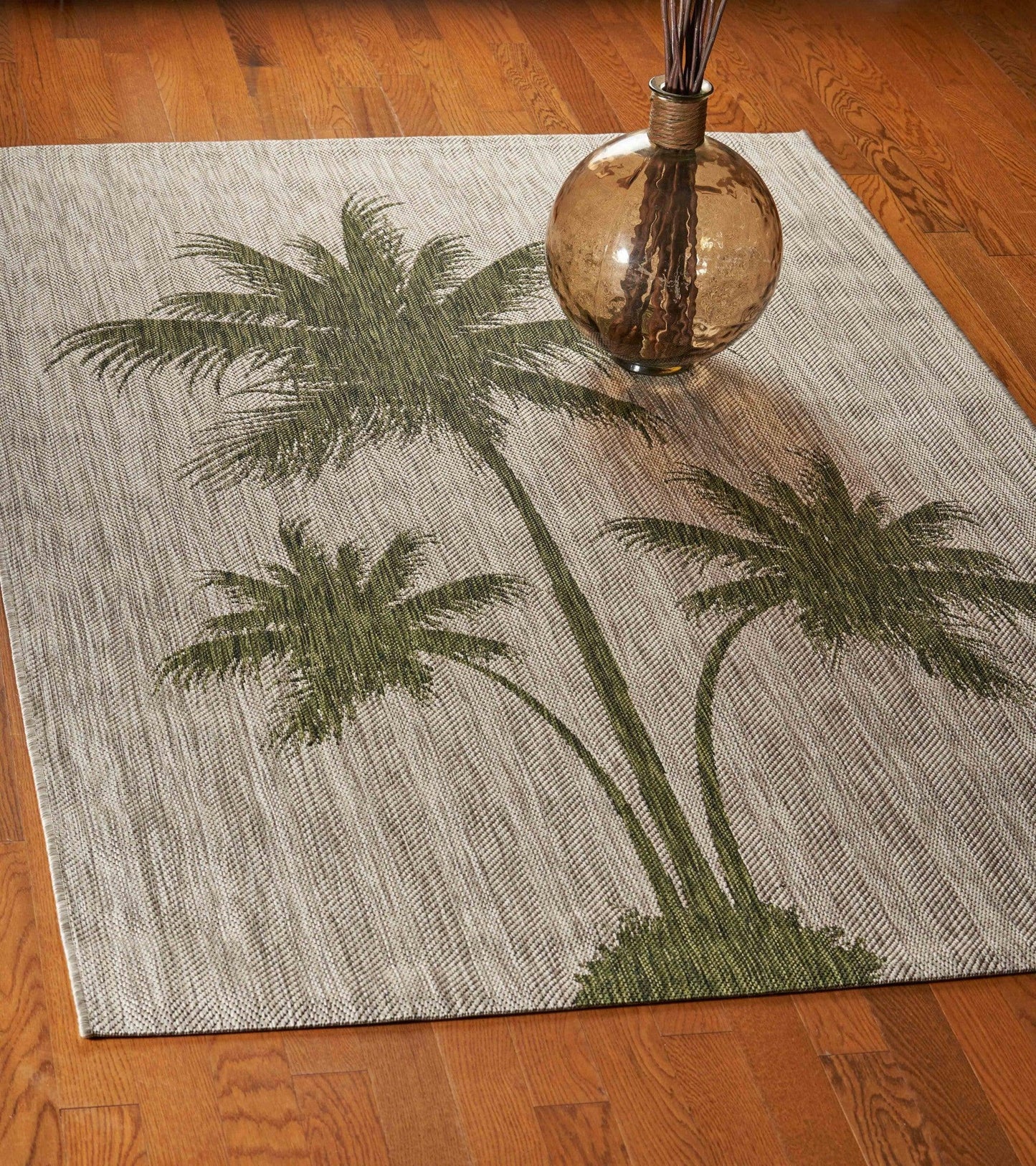 5' X 7' Beige Floral Indoor Outdoor Area Rug - FurniFindUSA