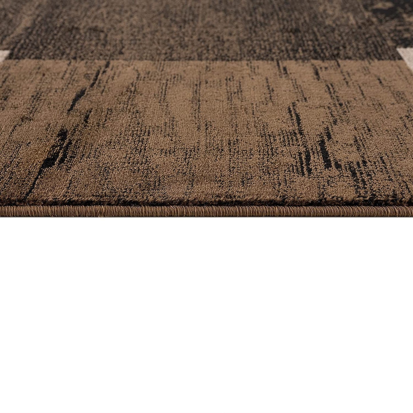 13' Runner Brown Checkered Power Loom Runner Rug