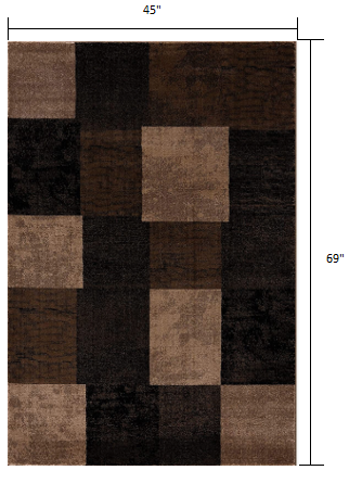 13' Runner Brown Checkered Power Loom Runner Rug