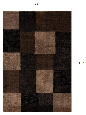 13' Runner Brown Checkered Power Loom Runner Rug