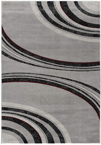 13' Runner Gray and Black Abstract Shag Power Loom Runner Rug - 27.0" (L) x 240.0" (W) x 0.6" (H)