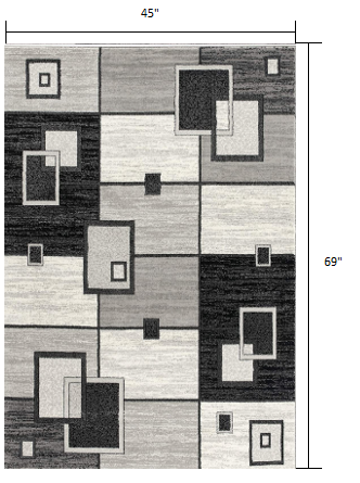 3' X 5' Gray Abstract Power Loom Area Rug