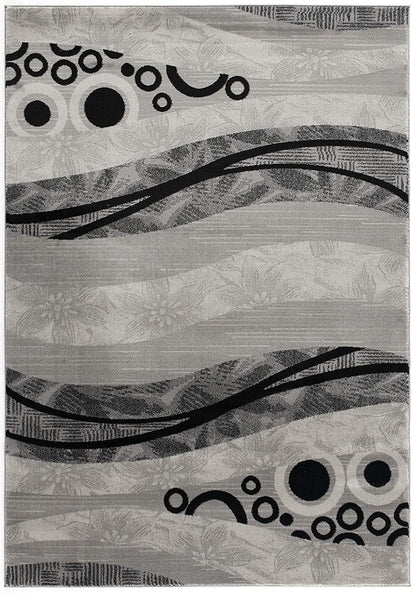 5' X 7' Gray Abstract Dhurrie Area Rug