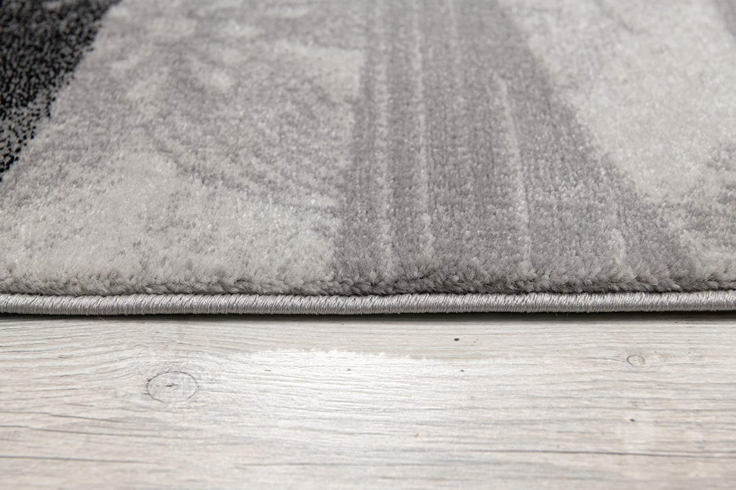 10' Gray Abstract Power Loom Runner Rug