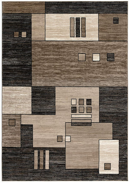 10' Beige Abstract Power Loom Runner Rug