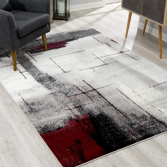 2' X 4' Gray Abstract Dhurrie Area Rug