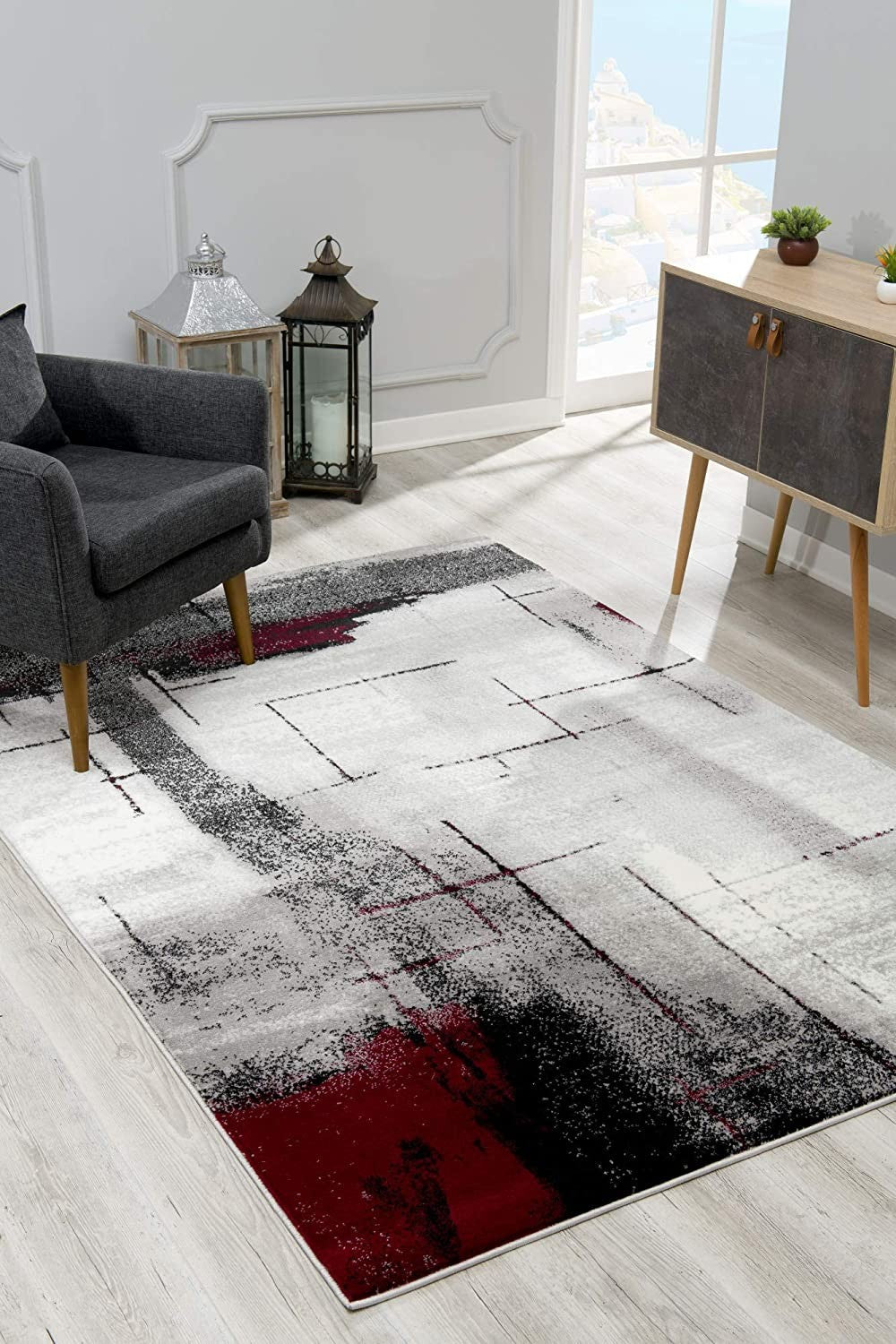 2' X 4' Gray Abstract Dhurrie Area Rug