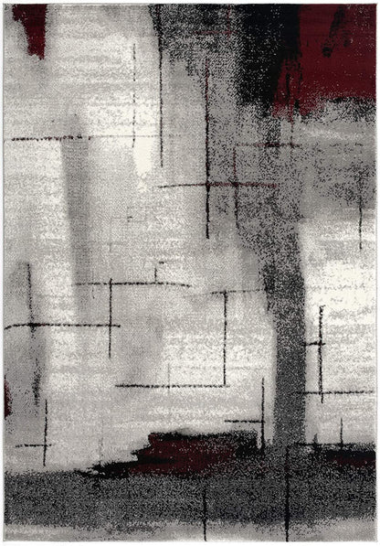 2' X 4' Gray Abstract Dhurrie Area Rug