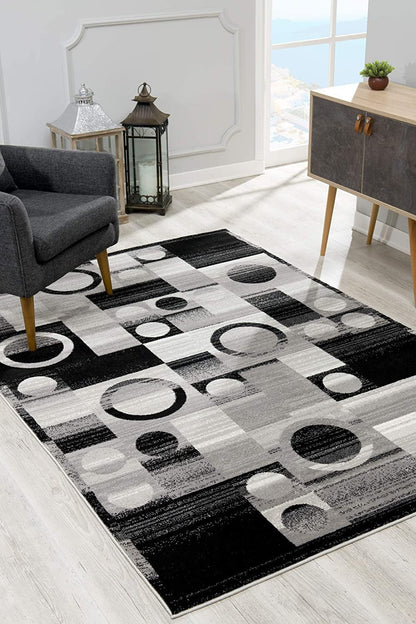 2' X 4' Gray Abstract Dhurrie Area Rug