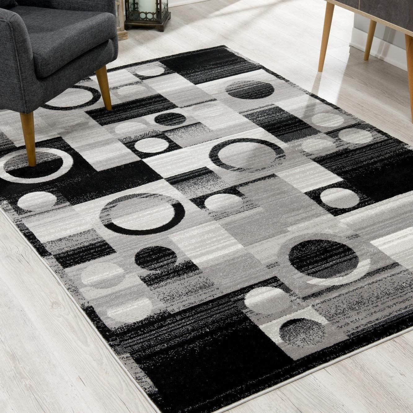 2' X 4' Gray Abstract Dhurrie Area Rug