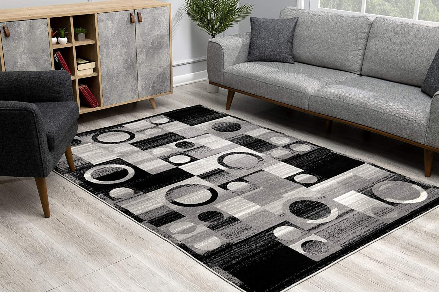 2' X 4' Gray Abstract Dhurrie Area Rug