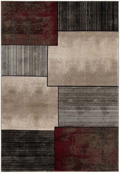 10' Brown Abstract Power Loom Runner Rug