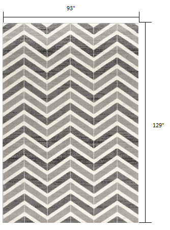 8' X 11' Gray Chevron Dhurrie Area Rug