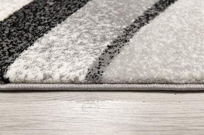 10' Gray Abstract Power Loom Runner Rug