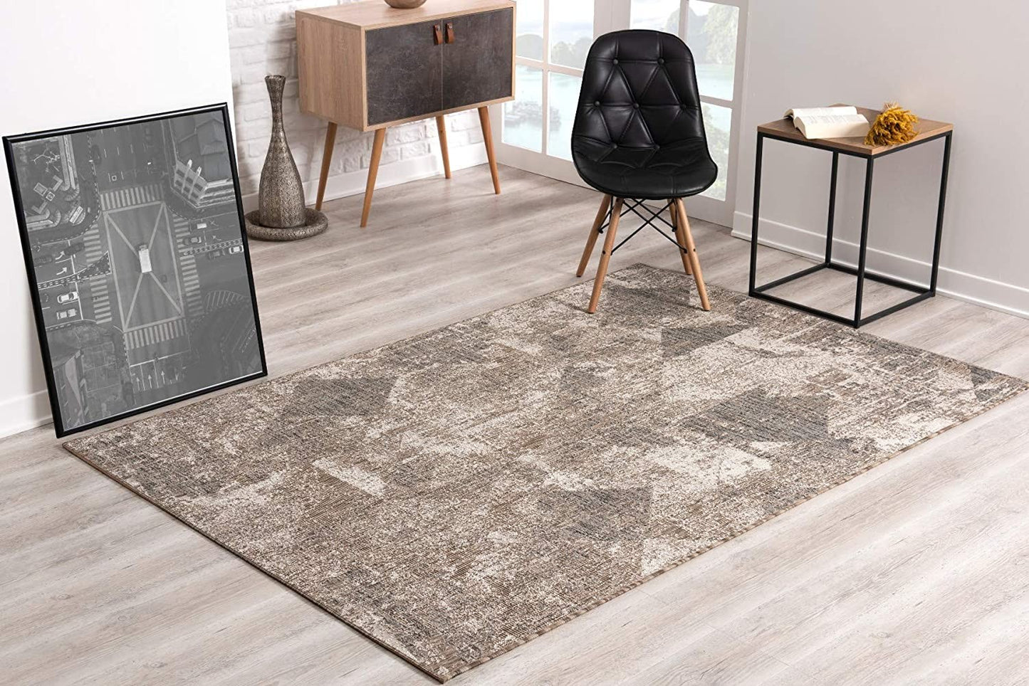 8' X 10' Ivory Abstract Dhurrie Area Rug