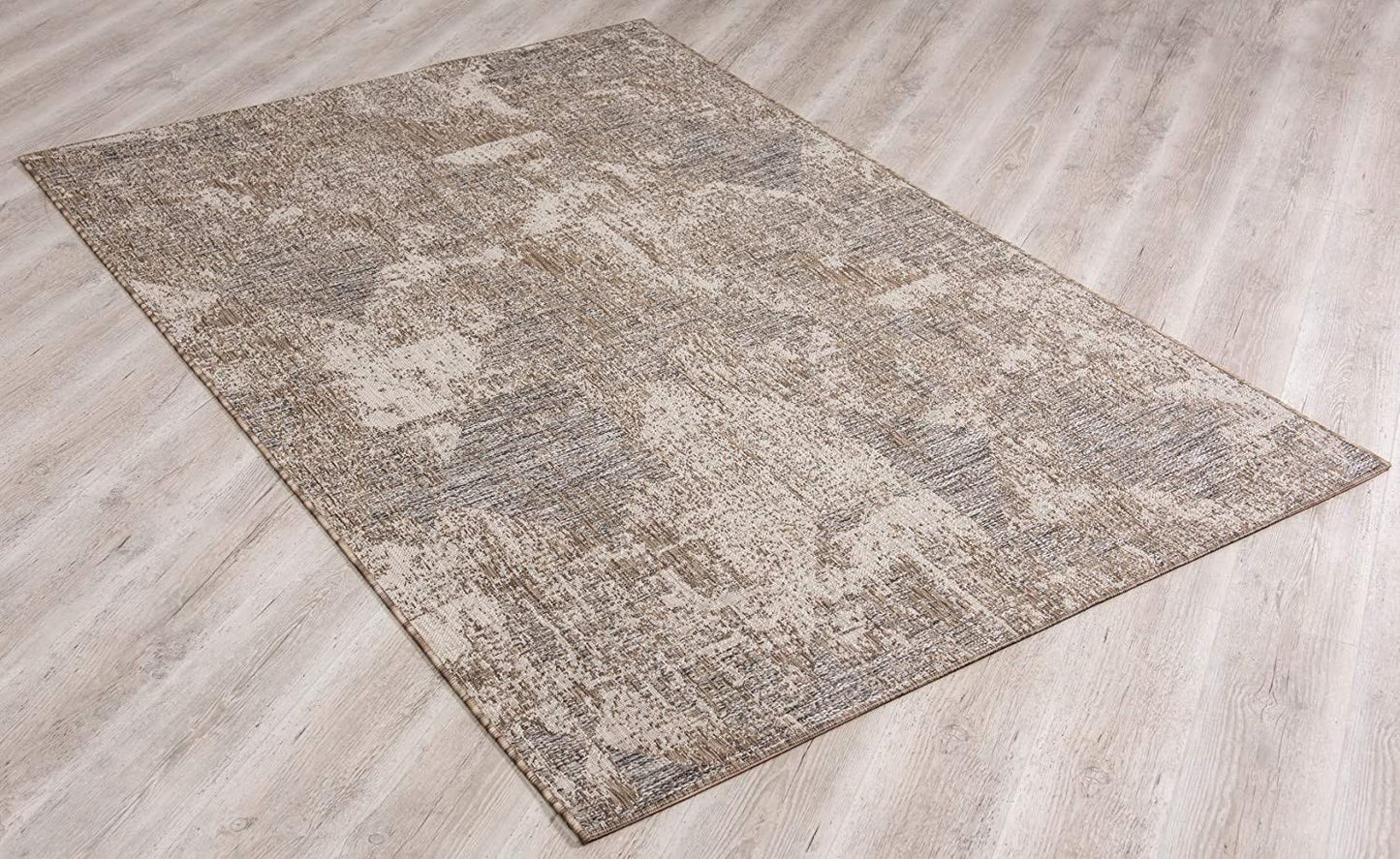 8' X 10' Ivory Abstract Dhurrie Area Rug